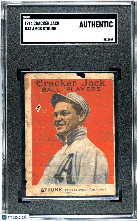 1914 Cracker Jack #33 Amos Strunk Philadelphia SGC Authentic