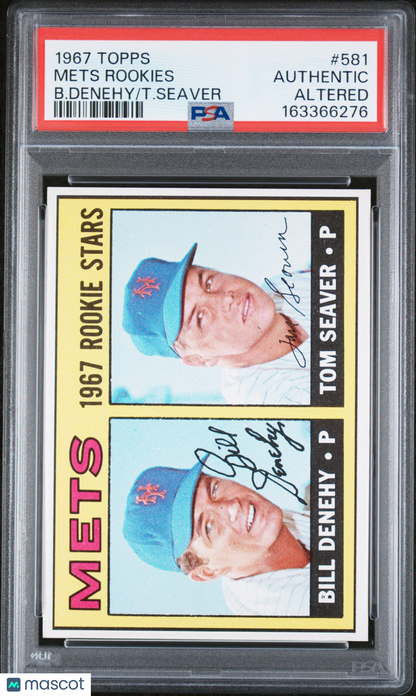 1967 Topps #581 Tom Seaver Rookie HOF Mets PSA Authentic Altered Well Centered