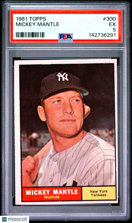 1961 Topps #300 Mickey Mantle Yankees PSA 5