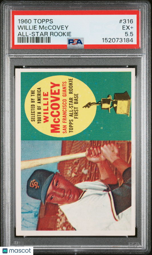 1960 Topps #316 Willie Mccovey Rookie HOF Giants PSA 5.5