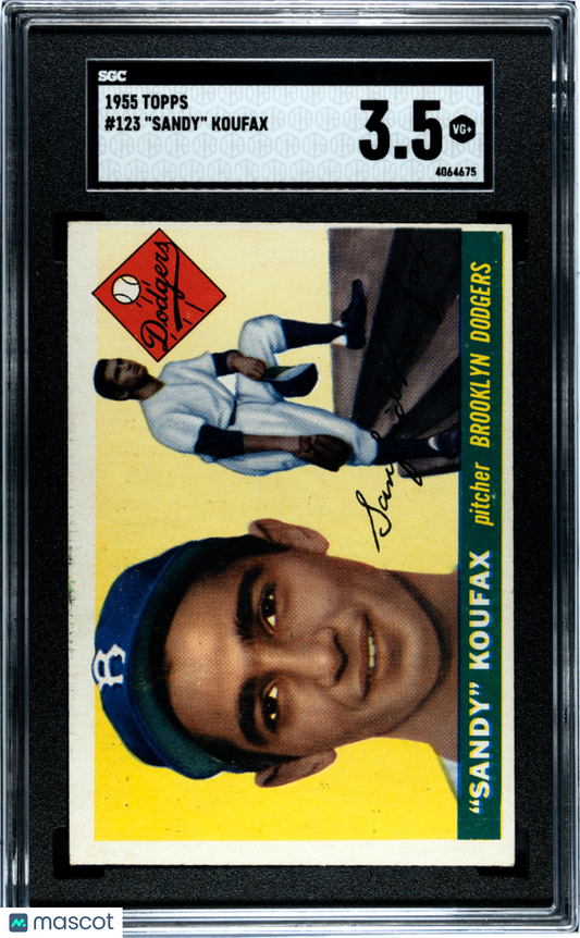 1955 Topps #123 Sandy Koufax Rookie HOF Dodgers SGC 3.5