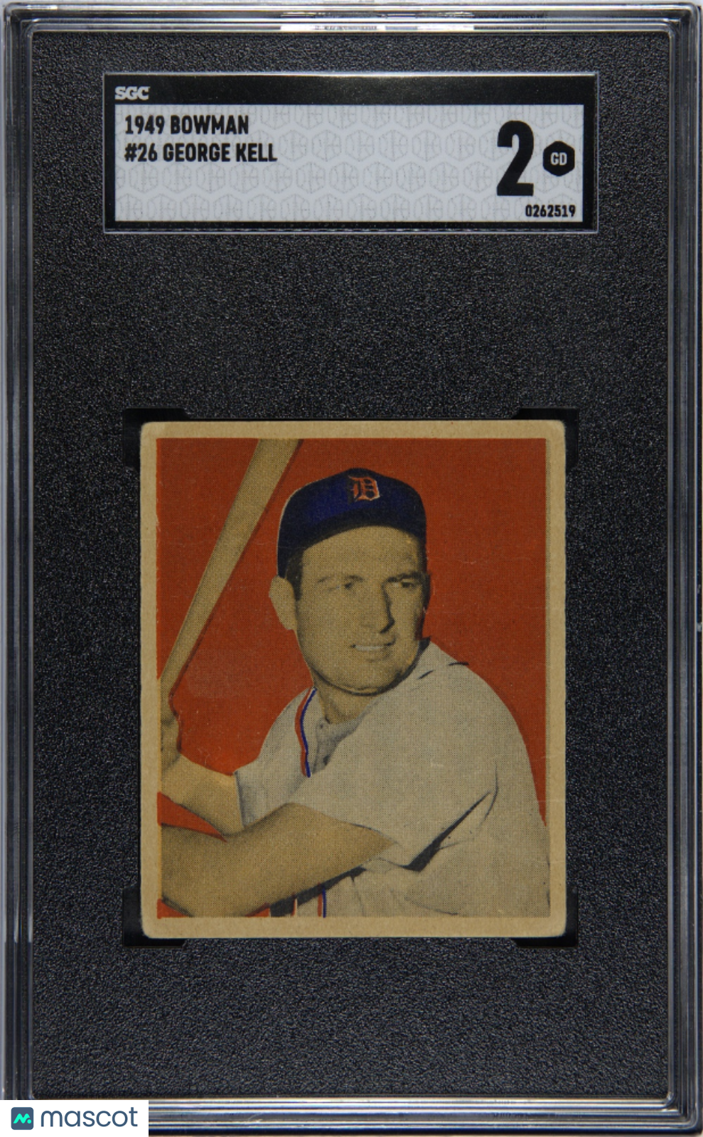 1949 Bowman #26 George Kell Rookie HOF Tigers SGC 2 Well Centered