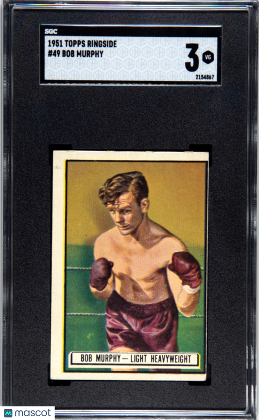 1951 Topps Ringside #49 Bob Murphy Short Print Light Heavyweight SGC 3