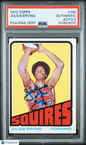 1972 Topps #195 Julius Erving Rookie HOF PSA Authentic Auto 9