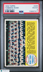 1958 Topps #246 Yankees Team Checklist With Mickey Mantle PSA 4
