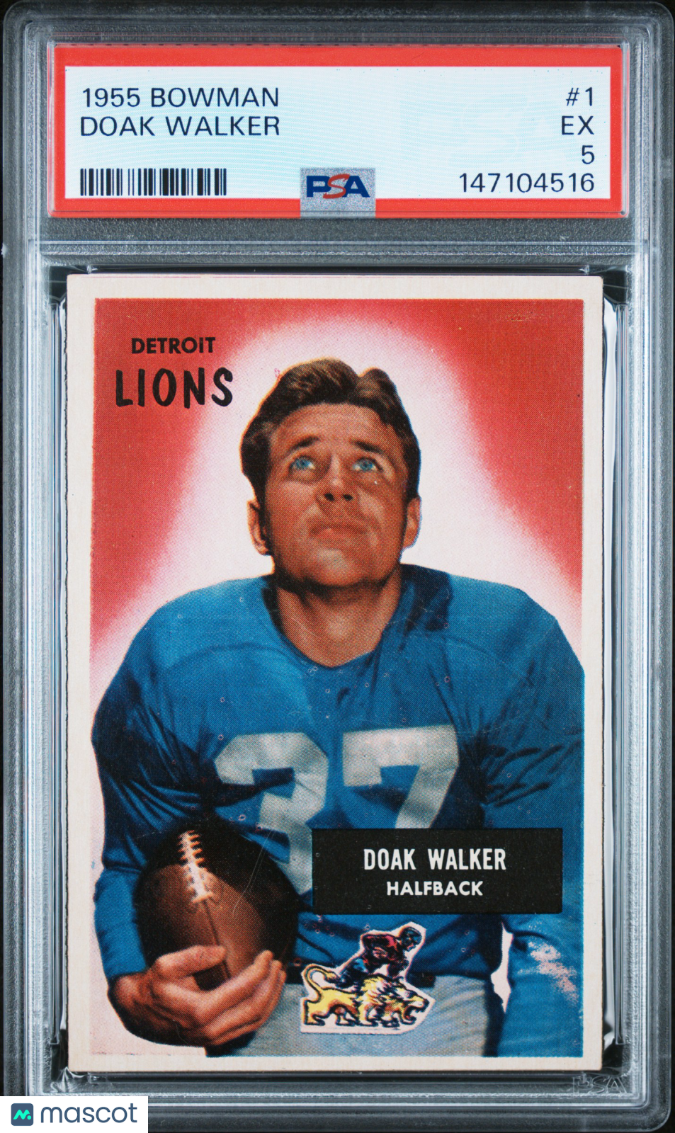 1955 Bowman #1 Doak Walker Lions PSA 5