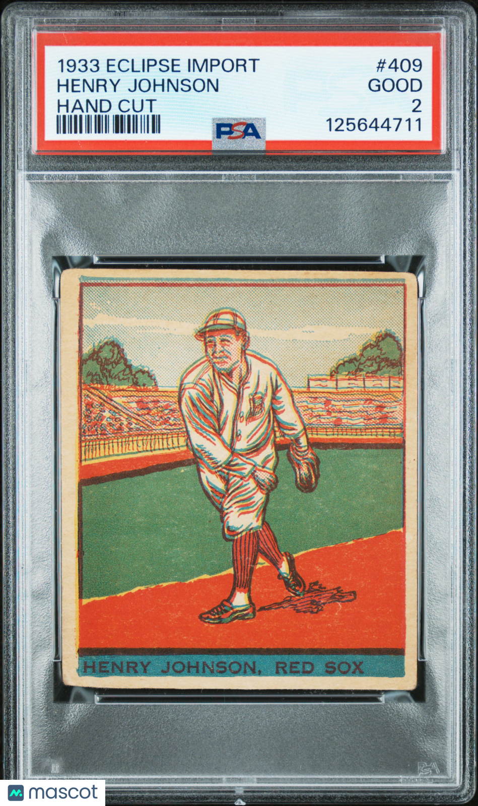 1933 Eclipse Import #409 Henry Johnson Red Sox PSA 2