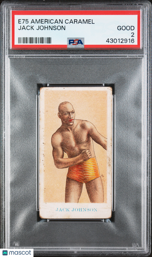 1910 E75 American Caramel Black Back Jack Johnson PSA 2