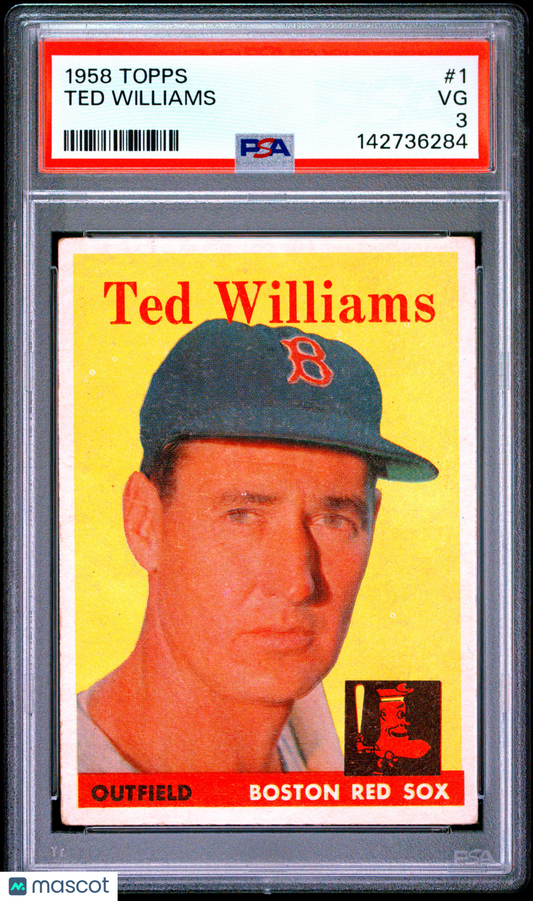 1958 Topps #1 Ted Williams Red Sox PSA 3 Well Centered