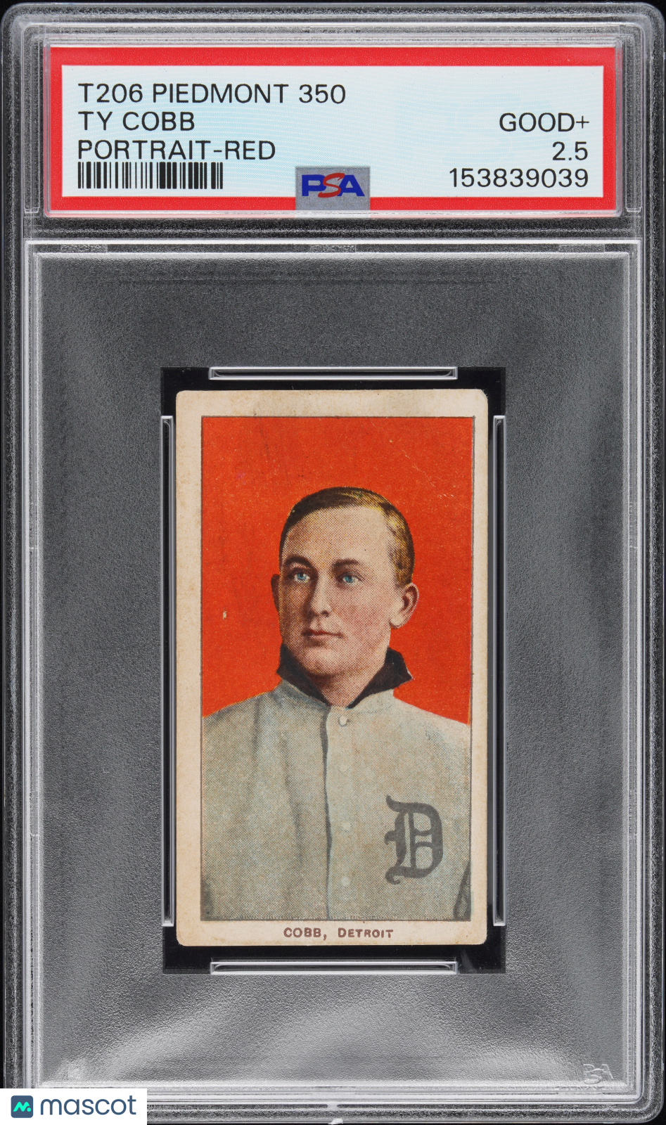 T206 Ty Cobb Portrait Red Detroit PSA 2.5 Piedmont Back