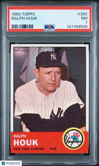1963 Topps #382 Ralph Houk Yankees PSA 7
