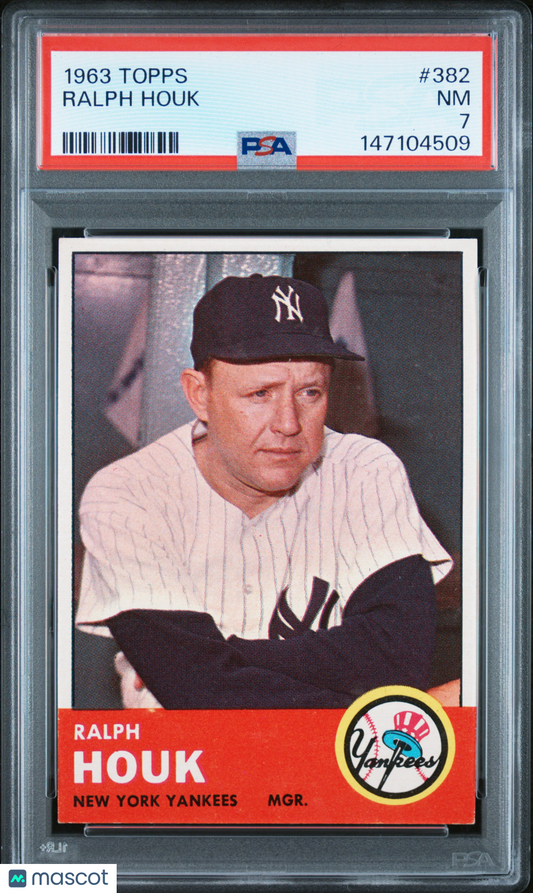 1963 Topps #382 Ralph Houk Yankees PSA 7