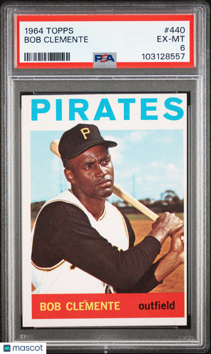 1964 Topps #440 Roberto Clemente Pirates PSA 6