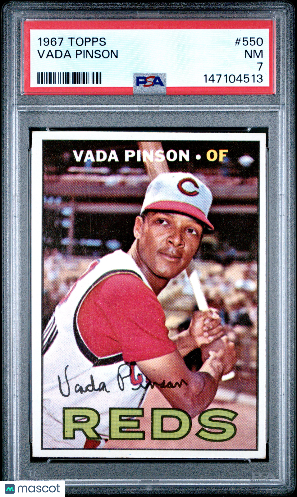 1967 Topps #550 Vada Pinson Reds PSA 7