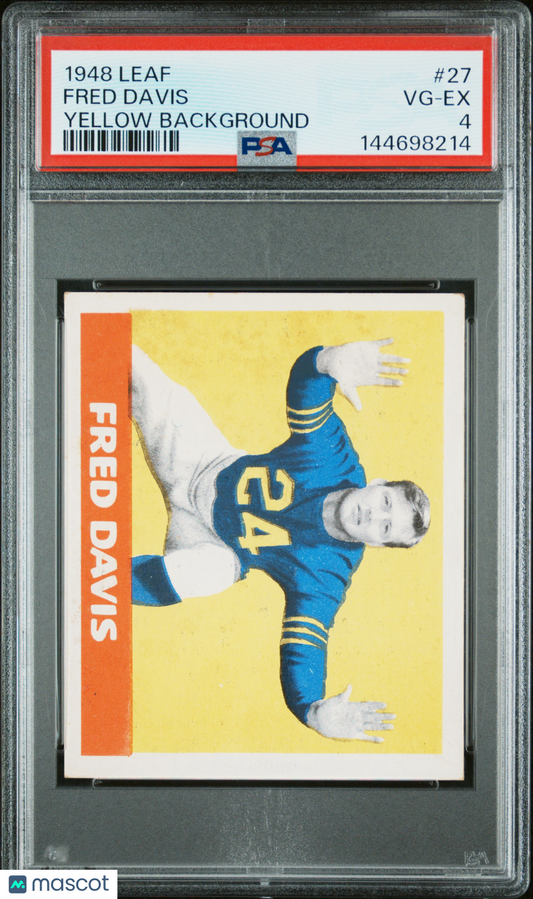 1948 Leaf #27 Fred Davis Yellow Background Bears PSA 4