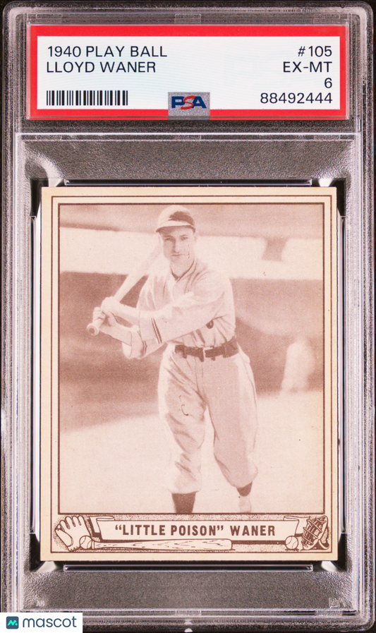 1940 Play Ball #105 Lloyd Waner Pirates PSA 6