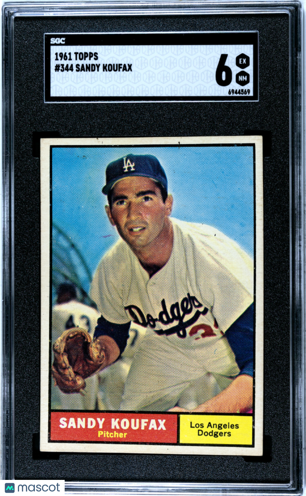 1961 Topps #344 Sandy Koufax Dodgers SGC 6