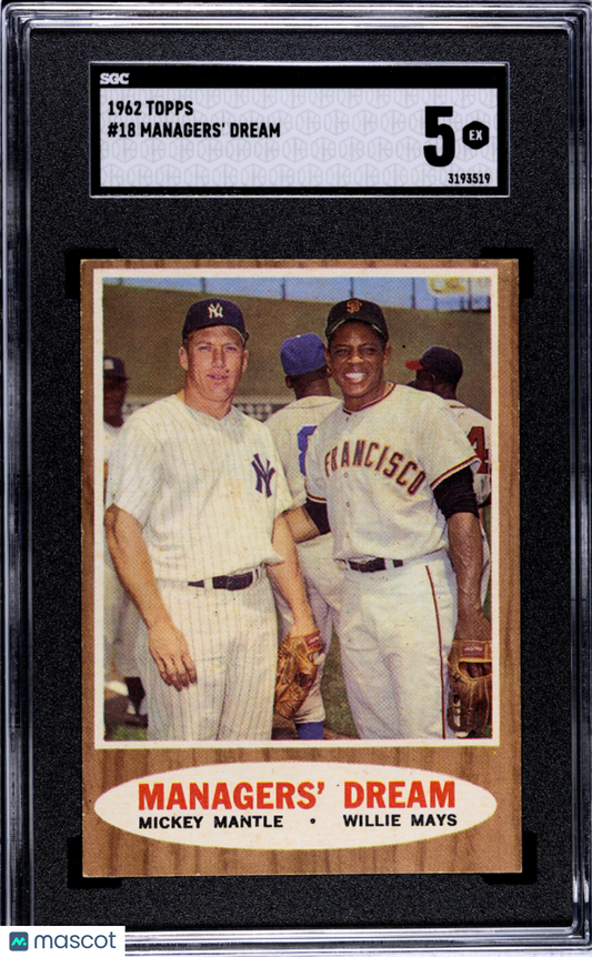 1962 Topps #18 Managers' Dream with Mickey Mantle SGC 5