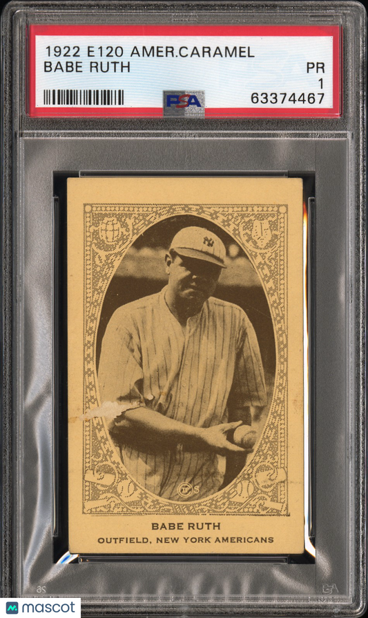 1922 E120 American Caramel Babe Ruth Yankees PSA 1