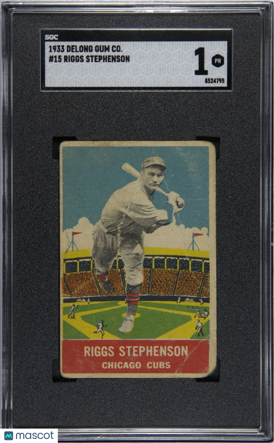 1933 Delong Gum Co. #15 Riggs Stephenson Cubs SGC 1
