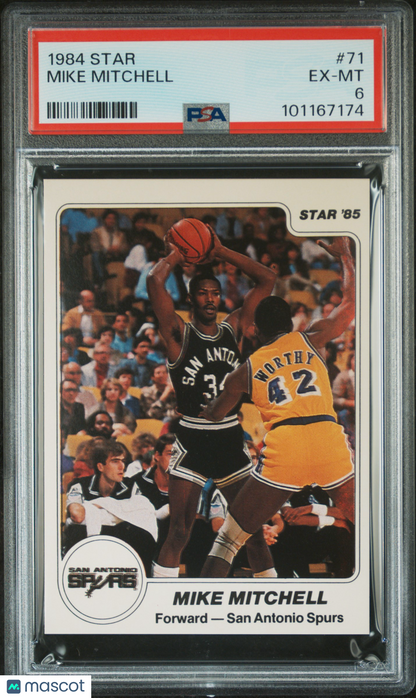 1984 Star #71 Mike Mitchell Spurs PSA 6
