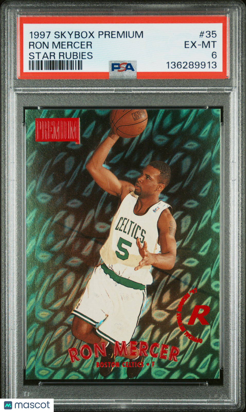 1997 Skybox Premium Star Rubies Ron Mercer 11/50 Celtics PSA 6 pop 1 (2 Higher)