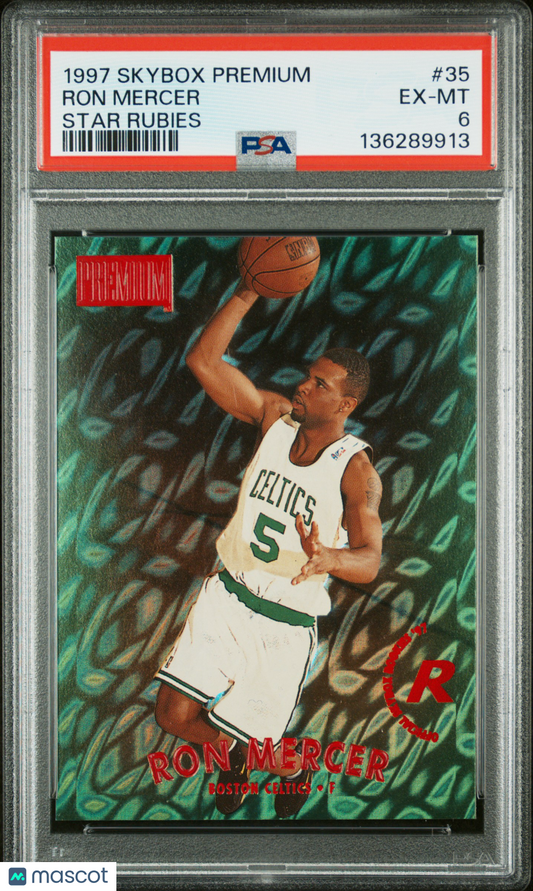 1997 Skybox Premium Star Rubies Ron Mercer 11/50 Celtics PSA 6 pop 1 (2 Higher)