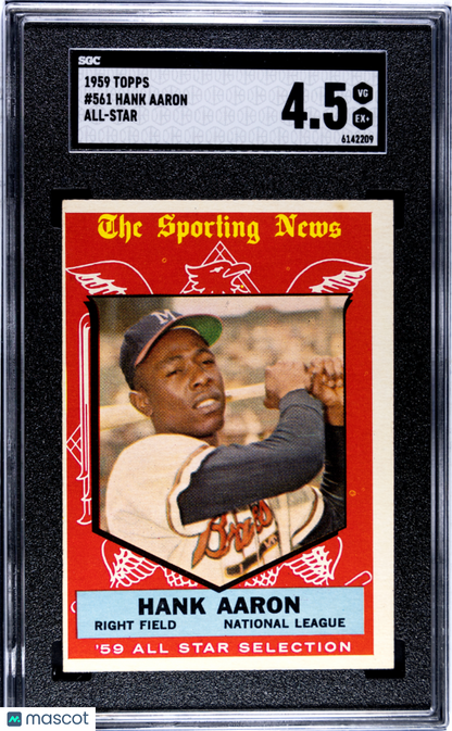 1959 Topps #561 Hank Aaron All Star Braves SGC 4.5