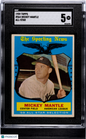 1959 Topps #564 Mickey Mantle All Star Yankees SGC 5