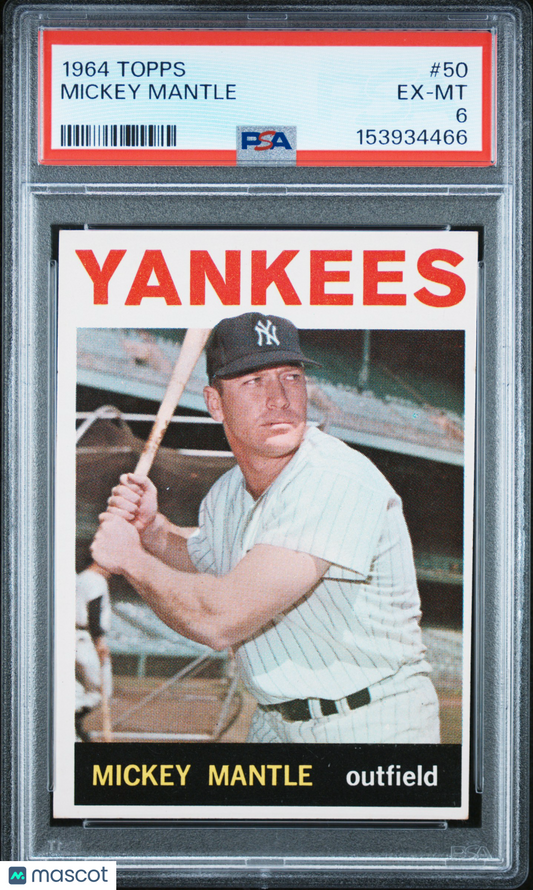 1964 Topps #50 Mickey Mantle Yankees PSA 6