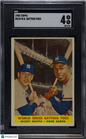 1958 Topps #418 World Series Batting Foes W/ Mickey Mantle SGC 4