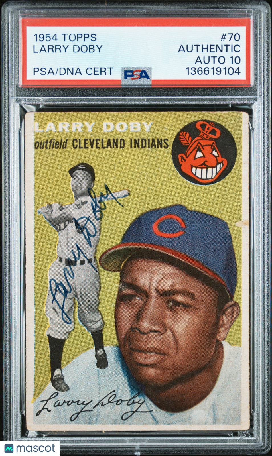 1954 Topps #70 Larry Doby Indians Signed Auto PSA 10