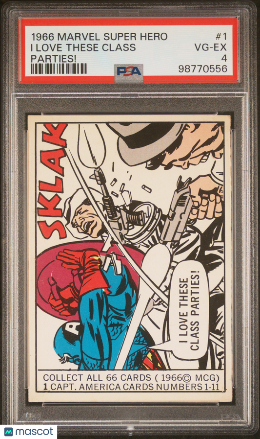 1966 Donruss Marvel Super Hero #1 Captain America Rookie PSA 4 Well Centered
