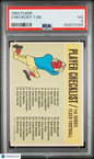 1963 Fleer Football Checklist 1-88 PSA 3