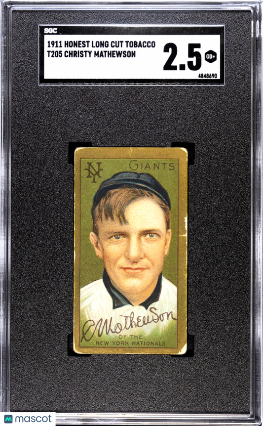 T205 Christy Mathewson New York SGC 2.5 Honest Back
