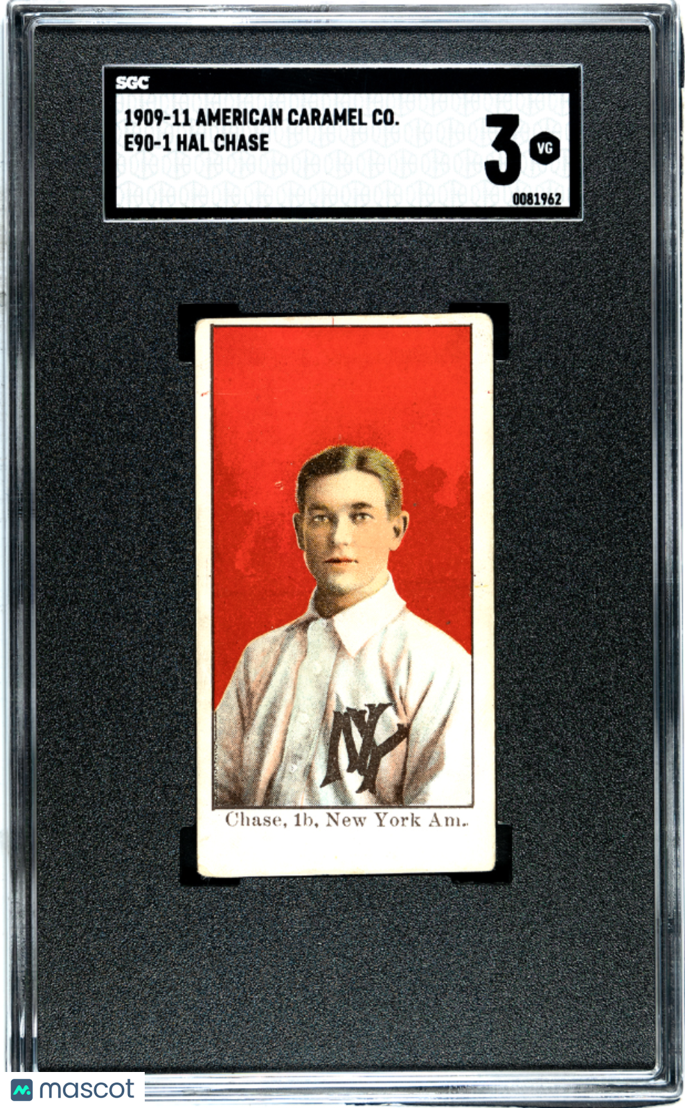 1909-11 E90-1 American Caramel Hal Chase New York SGC 3