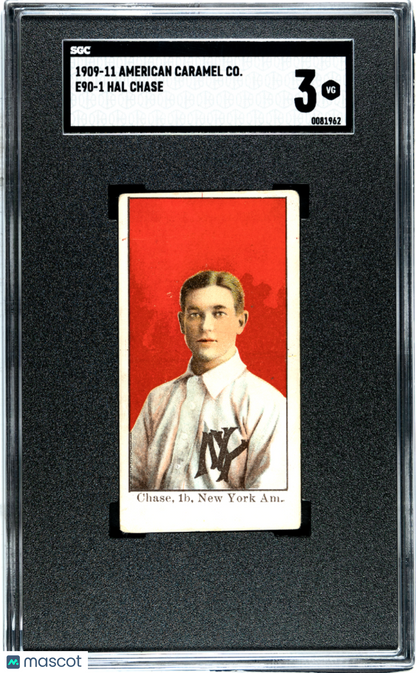 1909-11 E90-1 American Caramel Hal Chase New York SGC 3