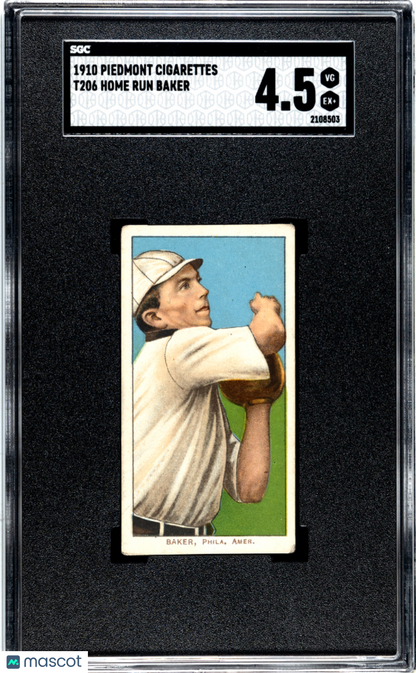 T206 Home Run Baker Philadelphia SGC 4.5 Piedmont Back