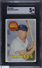 1969 Topps #500 Mickey Mantle Yankees SGC 5