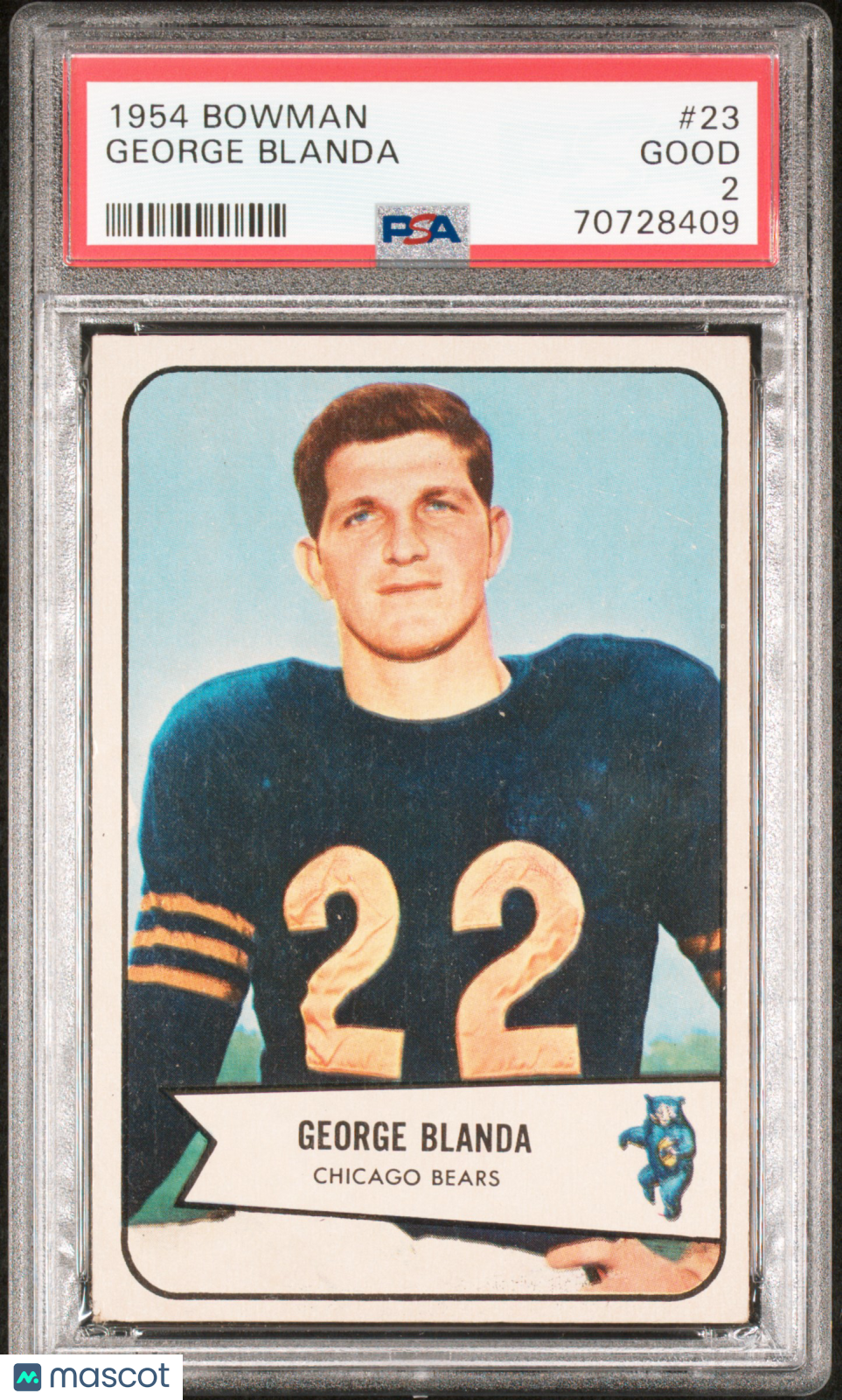 1954 Bowman #23 George Blanda Rookie HOF Bears PSA 2