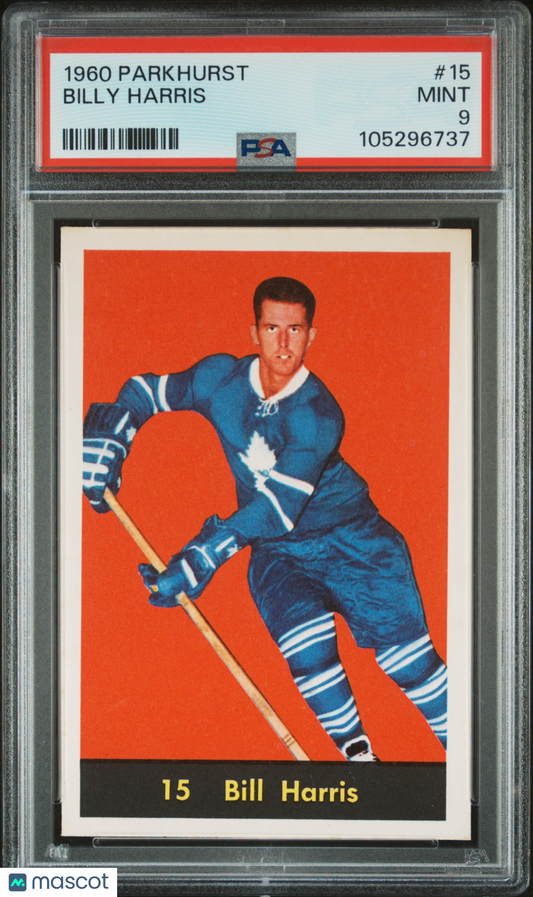 1960 Parkhurst #15 Billy Harris Maple Leafs PSA 9 pop 19 (Only 1 Higher)