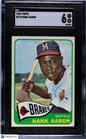 1965 Topps #170 Hank Aaron Braves SGC 6