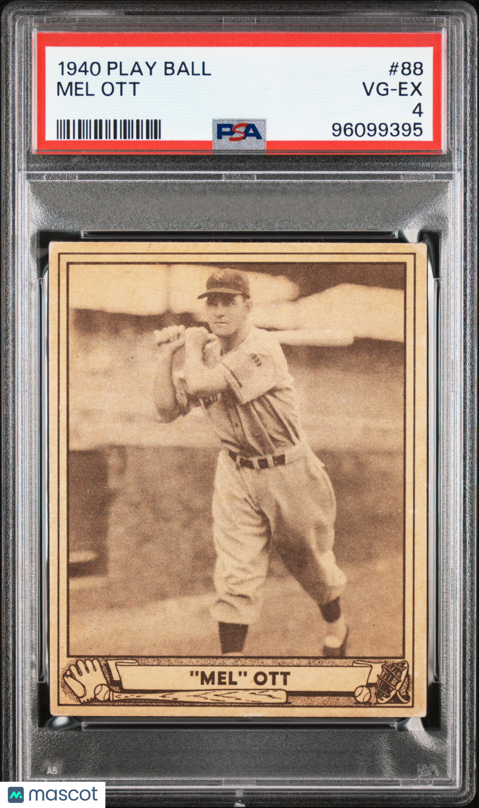 1940 Play Ball #88 Mel Ott Giants PSA 4