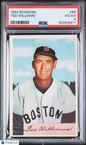 1954 Bowman #66 Ted Williams Short Print Red Sox PSA 4
