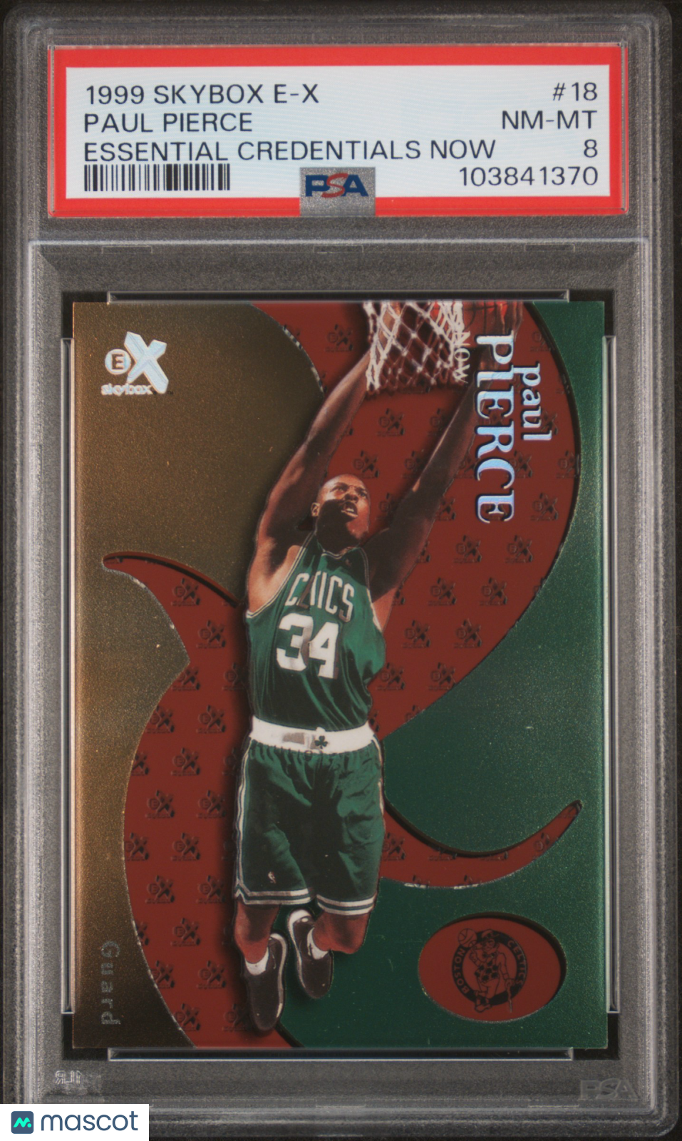 1999 Skybox E-X Essential Credentials Now Paul Pierce /18 PSA 8 pop 2 (0 Higher)