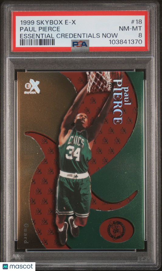 1999 Skybox E-X Essential Credentials Now Paul Pierce /18 PSA 8 pop 2 (0 Higher)