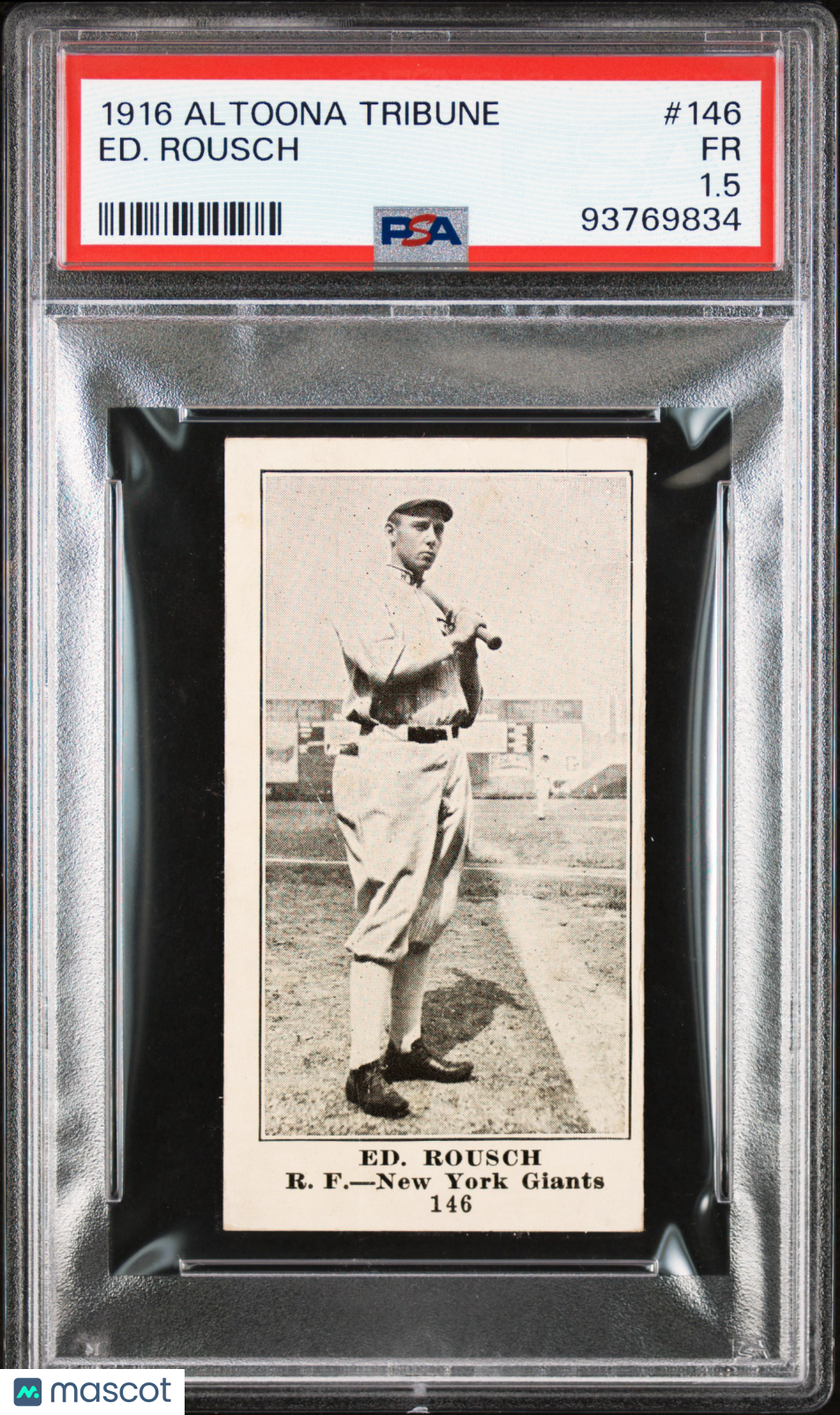 1916 Altoona Tribune #146 Ed Rousch Roush HOF Giants PSA 1.5 pop 1 (None Higher)