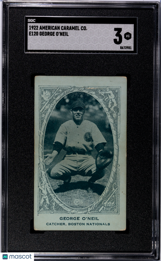 1922 E120 American Caramel George O'Neil Boston SGC 3