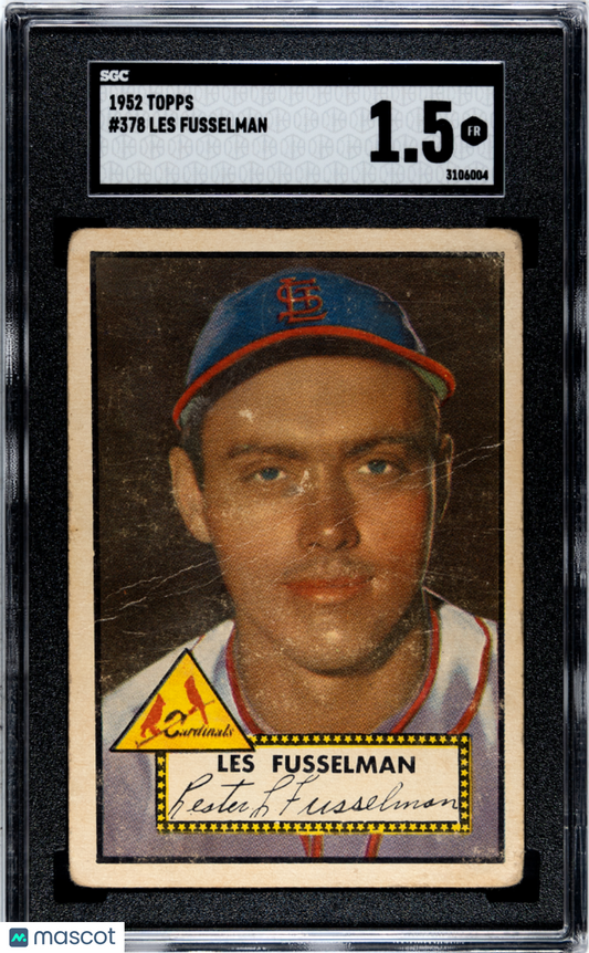 1952 Topps #378 Les Fusselman Cardinals SGC 1.5