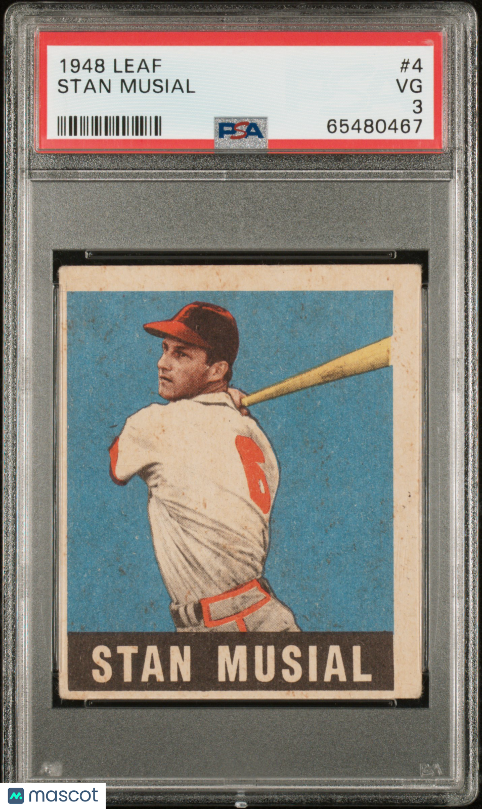 1948 Leaf #4 Stan Musial Rookie HOF Cardinals PSA 3